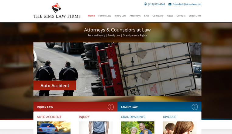 The Sims Law Firm Website