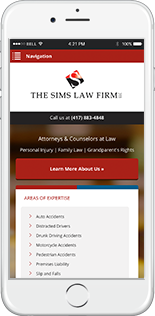 The Sims Law Firm Website Responsive
